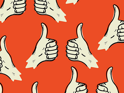 Thumbs Up design hand drawn hands illustration illustrator logo orange retro thumbs up vector art