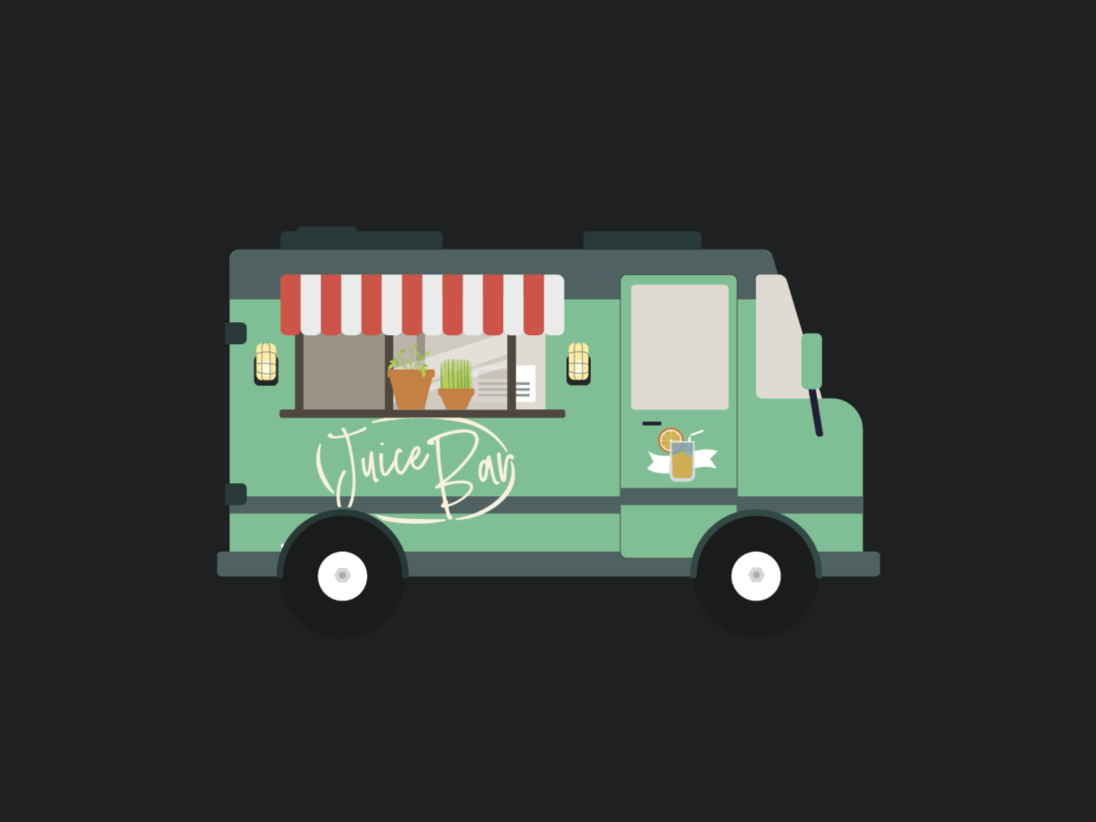 Juice Bar Truck Illustration by Kendra Gilts on Dribbble