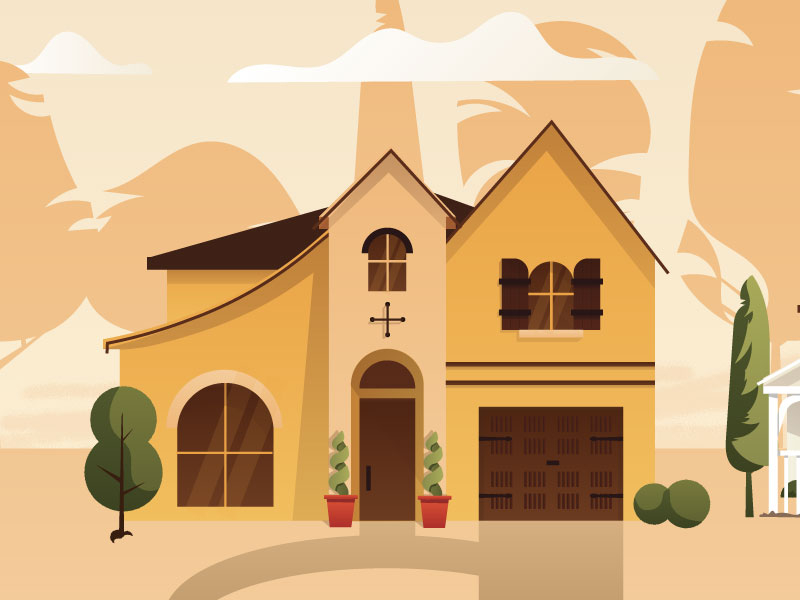 Spanish Style Home Illustration By Kendra Gilts On Dribbble