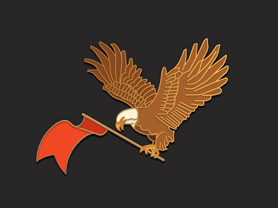 Eagle Pin black brown design eagle enamel icon illustration lapel military minimalist modern pin pins red simple ui ux vector veterans veterans day