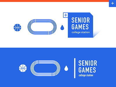 Senior Games Flat Logo Design athletic basketball branding flat icon iconography identity illustration logo minimalist modern poster sports sports branding swim track