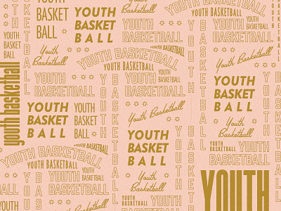 Youth Basketball Typography Pattern blue branding font gold green minimalist palm canyon pattern poster prink red retro sans serif simple texture tpye type typography typography poster youth basketball