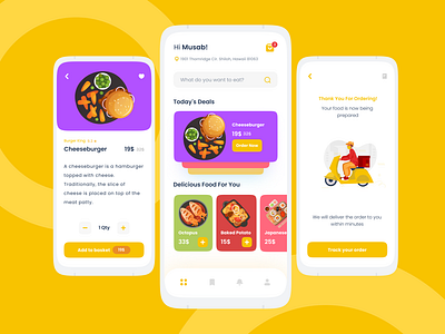 Food App UI Design 3d animation art brand branding design graphic design illustration illustrator logo motion graphics ui ux vector