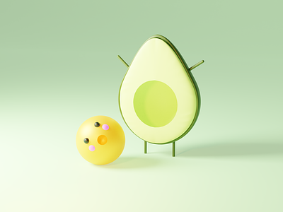 Cute avocado 3d animation art brand branding design graphic design illustration illustrator logo motion graphics ui ux vector
