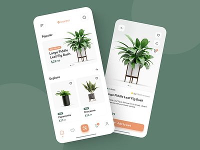 Plant shop app UI design ☘️ 3d animation art brand branding design graphic design illustration illustrator logo motion graphics ui ux vector