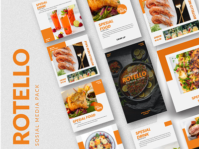 Rotelo Instagram food template brand calor desgin drink food instagram instagram banner instagram post instagram stories instagram template sosial media sosial media template