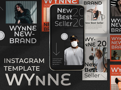 Wynne Instagram Template branding calor design instagram instagram post instagram stories instagramtemplate typography