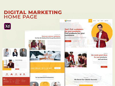Digital marketing homepage branding graphic design homepage ux website xd