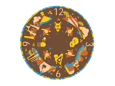 Illustration Art Nouveau Horno City Souvenirs 2 By Schone Art F animal character art clock concept design design diseño flower illustration illustration ilustración inspiration number sounvenir time vector