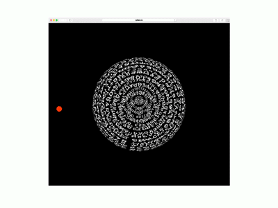 Interactive Text Sphere creative coding javascript moving type p5js type webdesign
