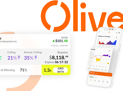 Olive Invest (App, mobile and desktop) ui ux web