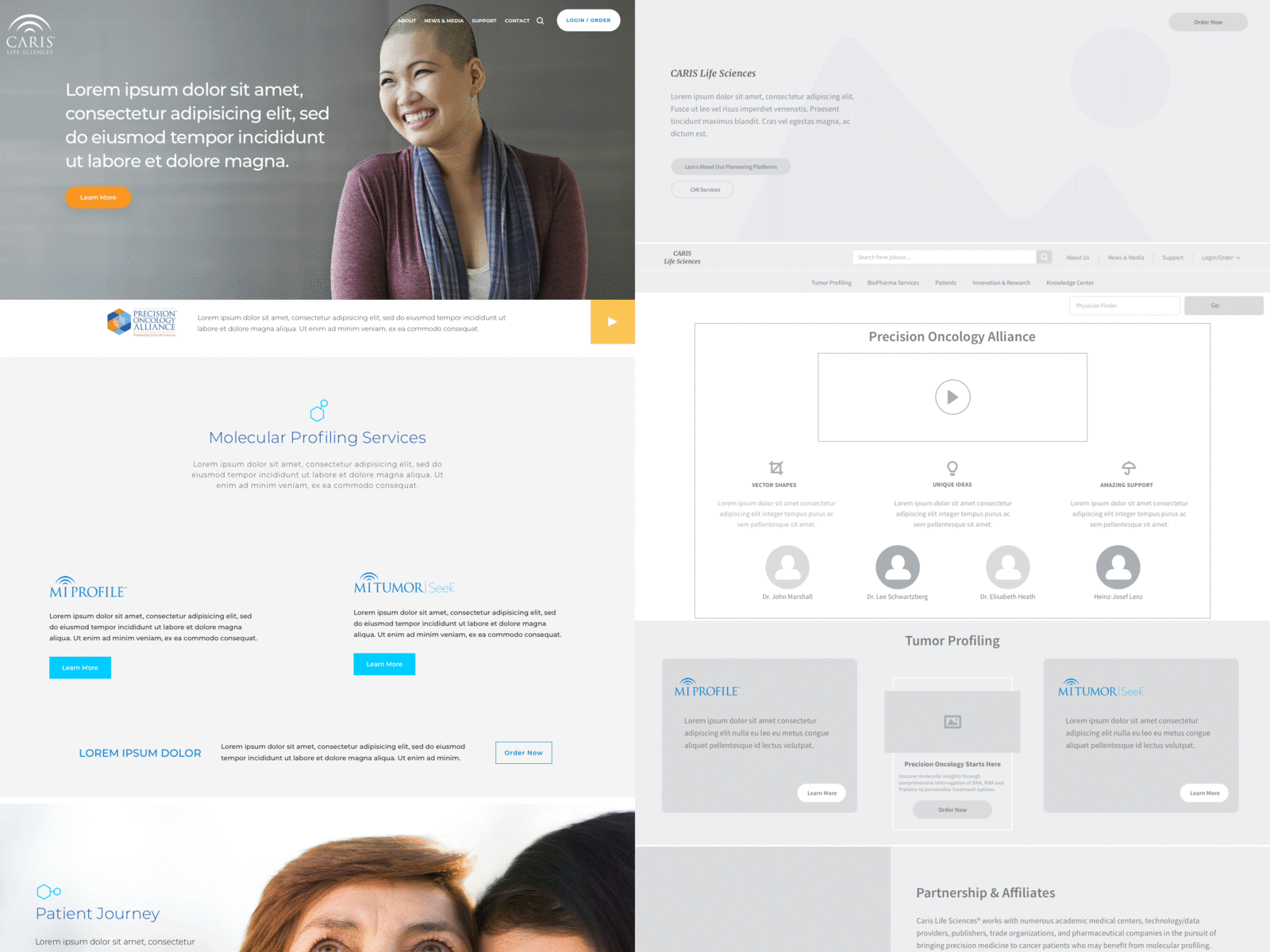 Caris Life Sciences Homepage Concept design ui ux web website