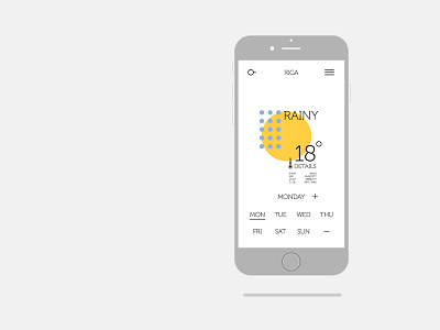 Minimalist design of the Weather App UI