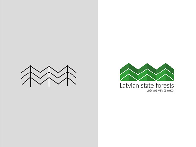 Design proposal for the Latvian state forests company forest logo green logo latvia logo minimal logo tree logo trees