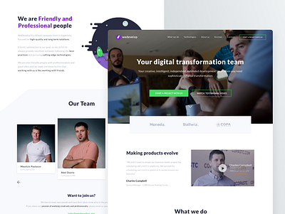 WeDevelop Landing Page branding company design landing page redesign ui ux