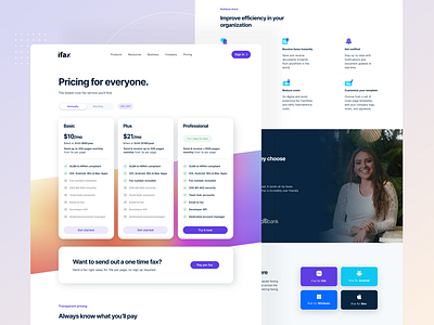 iFax Landing & Pricing page redesign