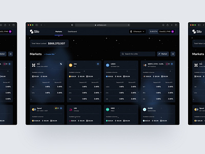 Silo Finance - Markets app branding crypto design glass glassmorphism ui unicorn ux