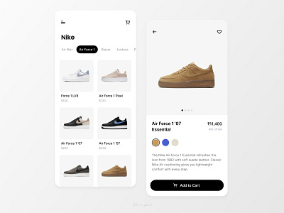 Sneaker Store app cart ecommerce nike shoes shopping sneakers ui ux