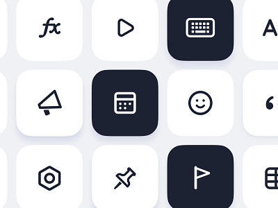 Icon Pack equation flag icon pack icon set iconography icons keyboard megaphone pin play settings smiley