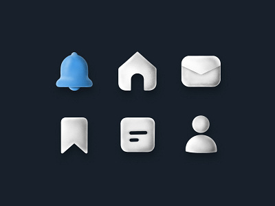 Twitter Icons 3d 3d icons bell bookmark chat chat icon dms document home icons list mail notification notification icon person procreate twitter twitter icon ui user