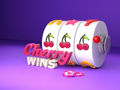 Cherrywins 3d animation 3d art after effcet casino design gambling slots typography ui