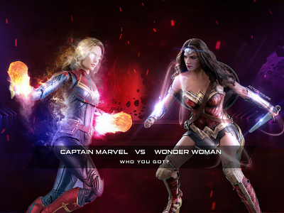 Wonder Woman Captain Marvel. Who You Got? action figure action figures captain marvel design illustration typography ui ux wonder woman