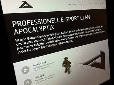 Apocalyptix Website apocalyptix clan design esport esportler gaming guild skill website