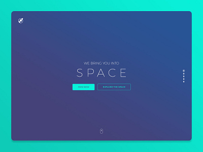 Into Space One Page Website minimal one page space ui uidesign ux website