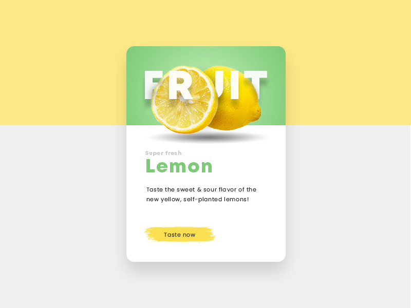 Lemon Fruit Teaser ux ui website green yellow lemon fruit webdesign teaser