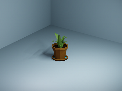 Low Poly Plant in a Pot 3d blender low poly nature plant rendered