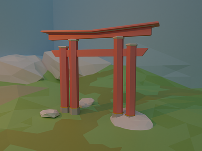 Low Poly Japanese Arch 3d arch blender design japanese low poly
