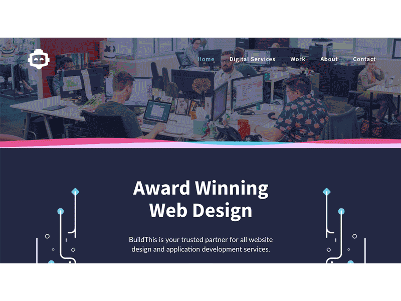 Homepage Scroll animation branding web design