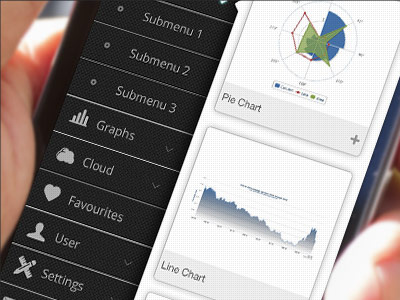 Dashboard app black bw charts dashboard infographic iphone ui ux