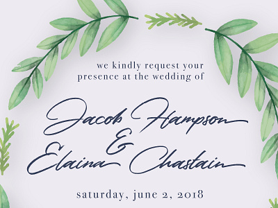 Wedding Invitation Detail - Hampson/Chastain design invitation design typogaphy wedding design