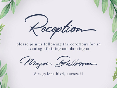 Reception Card Detail - Hampson/Chastain design typography wedding wedding design