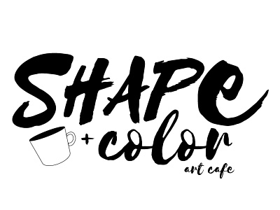 Shape + Color Art Cafe - Logo B&W branding design logo typography