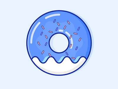 Donut blue design designer donut graphic design illustration illustrator simple design white