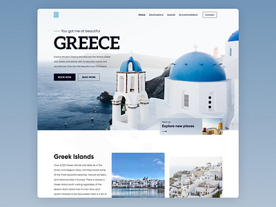 Greece webpage blue design greece ui ux webdesign