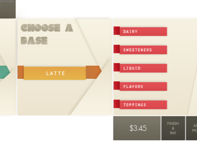Multitouch Coffee Menu v2 design interactive menu multitouch ui