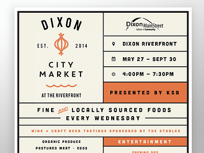 Dixon City Market Poster design event farmers graphic market organic poster typography