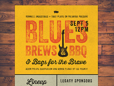 Blues Brews & BBQ Event Poster bbq blues brews event festival music poster