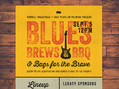 Blues Brews & BBQ Event Poster