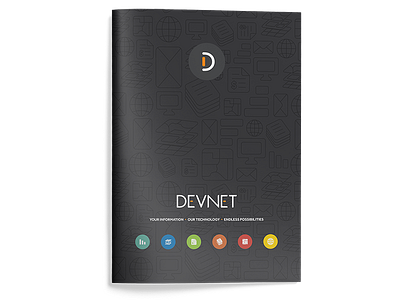 Devnet TriFold branding brochure handout icons logo tech technology trifold
