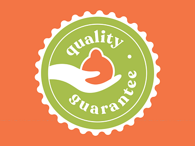 Quality Guarantee badge buttton graphic icon logo orange quality quality guarantee tangelo