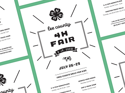 4H Fair Poster 4h black and white country design event poster fair graphic poster typography