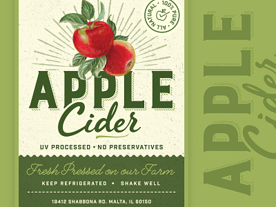 Apple Cider Label apple beverage bottle branding cider farm label lettering logo packaging retro vintage