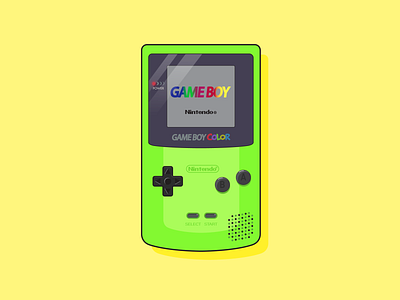 Game boy color flat design conception design flat design game game boy game boy color gameboy graphic design illustration illustrator logo mario nintendo vecteur vector video game