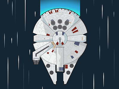 Millenium Falcon Flat design anakin skywalker c3po conception dark vador design flat design graphic design illustration jedi logo luke skywalker movie r2d2 skywalker star star lord star wars star wars day tv