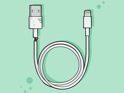 Cable Lightning failure apple cable charger conception design flat design graphic design illustration iphone lightning logo