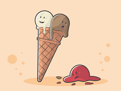 Ice cream murder conception design draw drawing flat design graphic design humor ice ice cream ice cream cone illustration logo murder